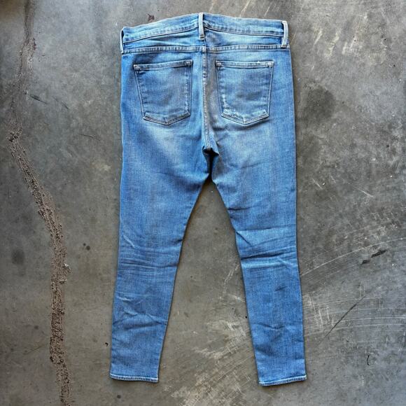 Frame Denim Le Garcon Skinny Jeans Women's 26 Blue Distressed Mid Rise Stretch - Picture 6 of 11